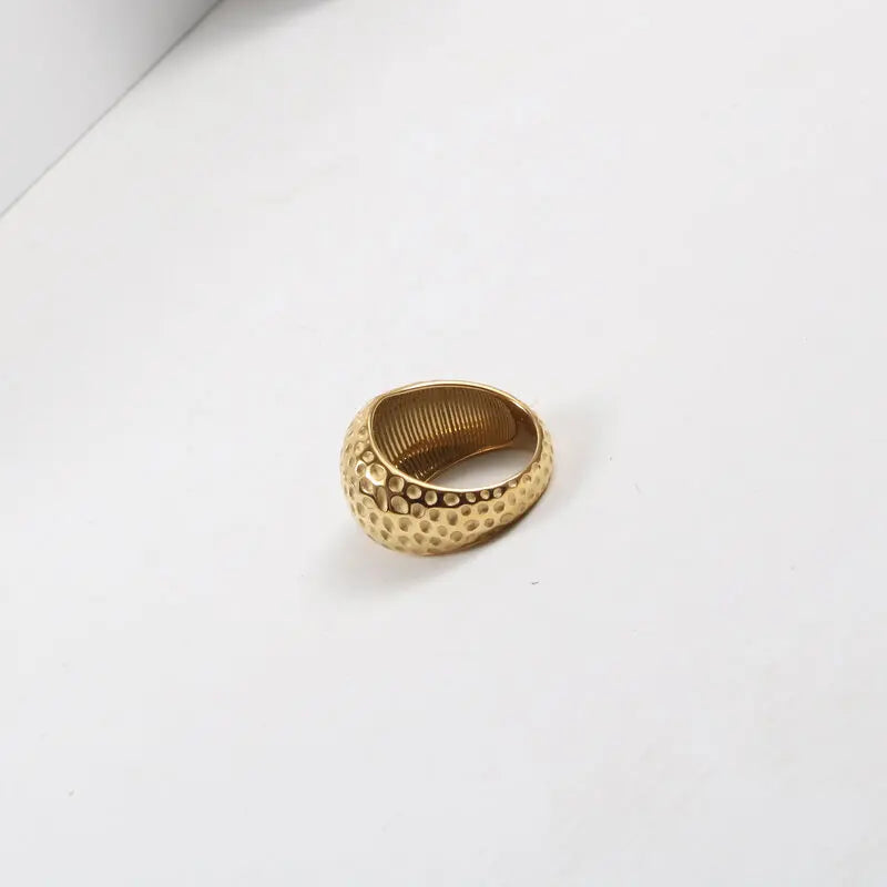 Joolim Jewelry Bumpy Stainless Steel Rings for Women Tarnish Free Gold Jewelry Wholesale Gold Chunky Rings