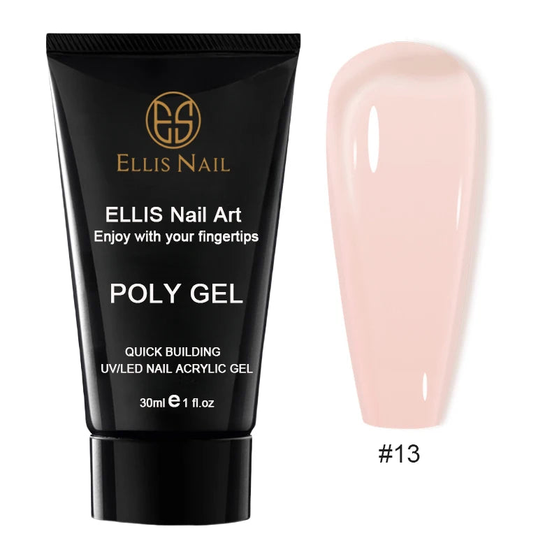 Poly Gel Nail Extension Set 15 Colors 30ml Volume Nude Pink Nail Hard Gel Builder