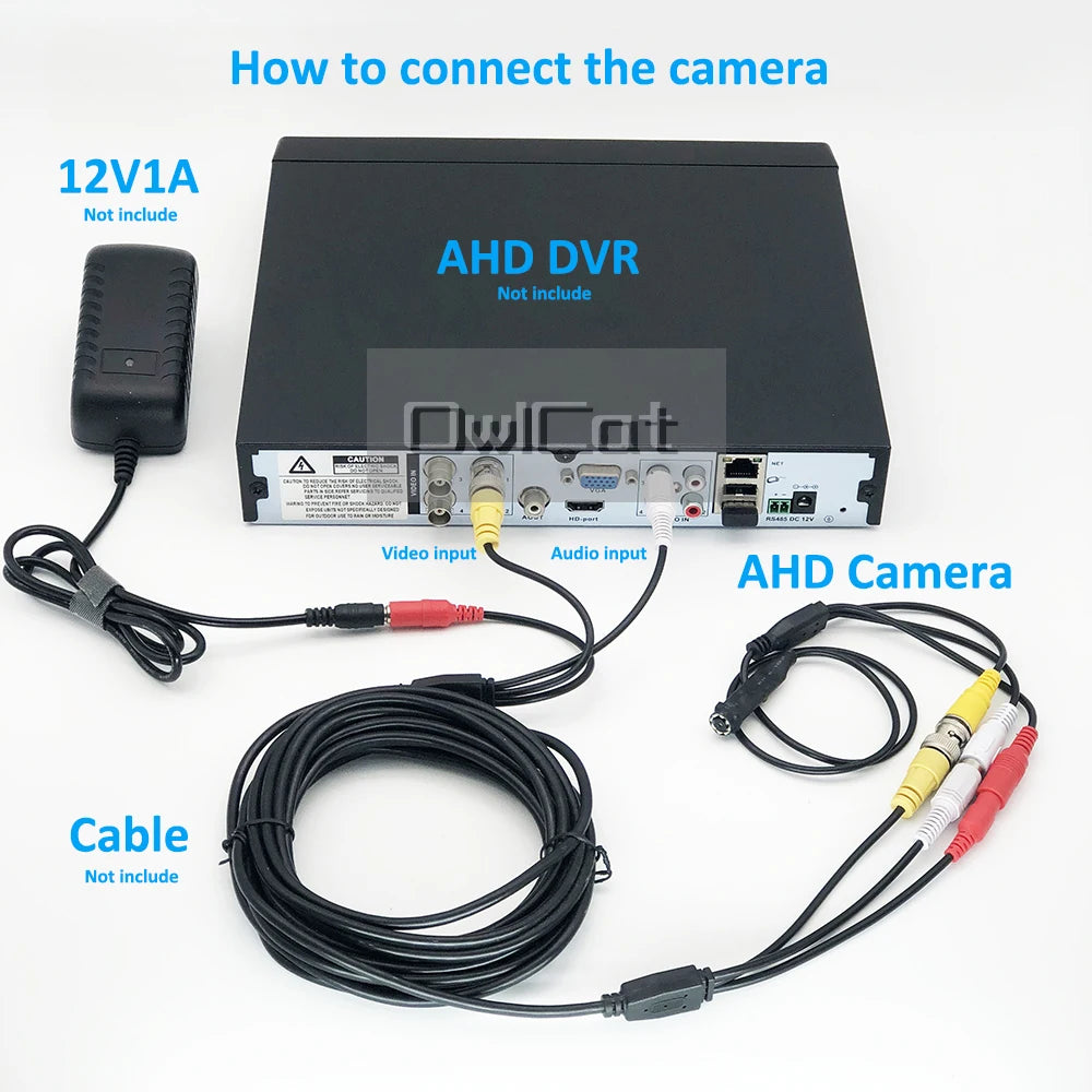 Small Mini 2MP HD Camera 1080P AHD Camera With Audio 3.6mm Lens Indoor CCTV Video Audio Camera For HD AHD DVR System