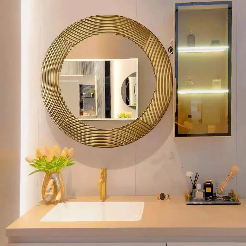 60X60cm Creative Circular Bathroom Bathroom Toilet Vanity Hanging Mirror Living Room Porch Decoration Mirror