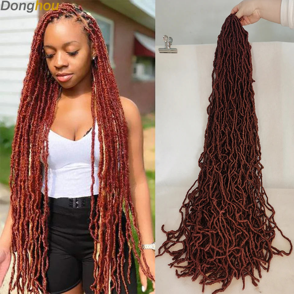 18”24”36” Mix Green New Faux Locs Crochet Hair Synthetic Curly Dreadlocks Hair Extensions Faux Cheveux Soft Locs Crochet Braids