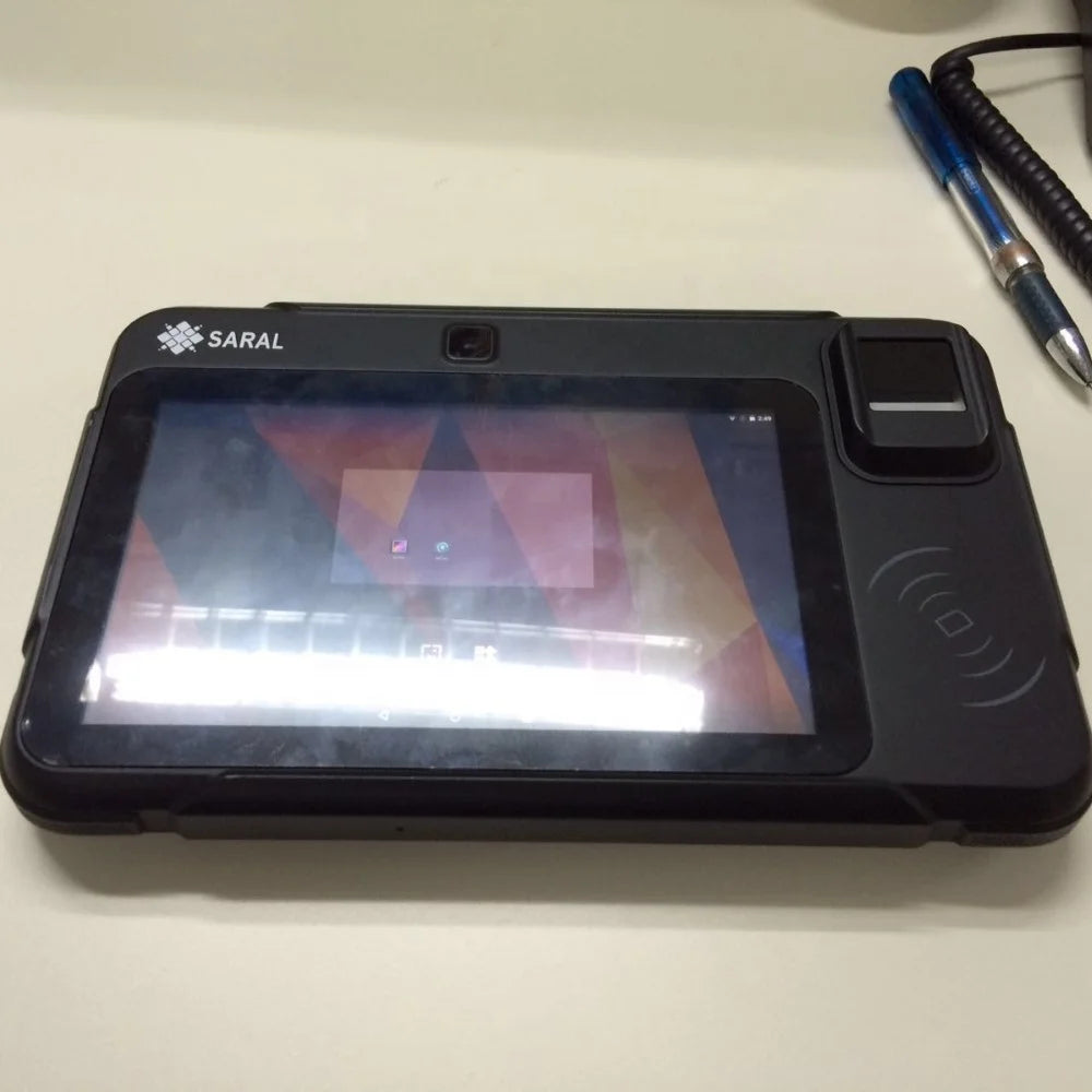 STQC Certified IP54 Grade 7" Android 8.1 Rugged Tablet PC MTK Quad Core 1.3GHz Processor NFC RFID Barcode Reader Fingerprint