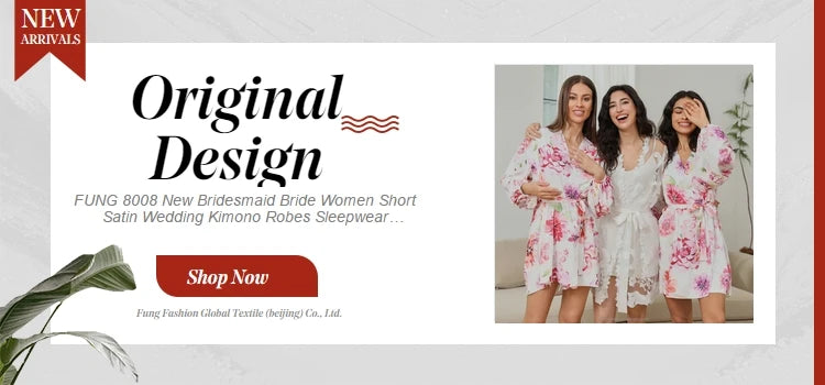FUNG 8008 Bridal Party Floral Satin Robe, Watercolor Print Puff Sleeve Loungewear for Bridesmaids