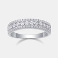 Women Luxury Jewelry 925 Sterling Ring Womens Full Gemstone Moissanite Ring Plated Three Rows Eternity Band Minimalist Rings