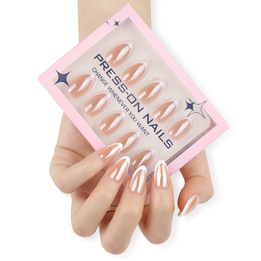 30 Pcs/set GD32 Acrylic New Arrival Minimalist High-end Short Almond Shape Acrylic Press on Nails Artificial Fingernails