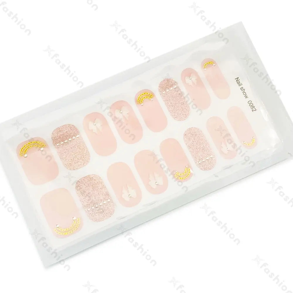 Hot Sale 16 Tips Solid Color Semi-Cured Gel Nail Stickers UV Light Durable Waterproof Long-Lasting Gel Nail Stickers Wholesale