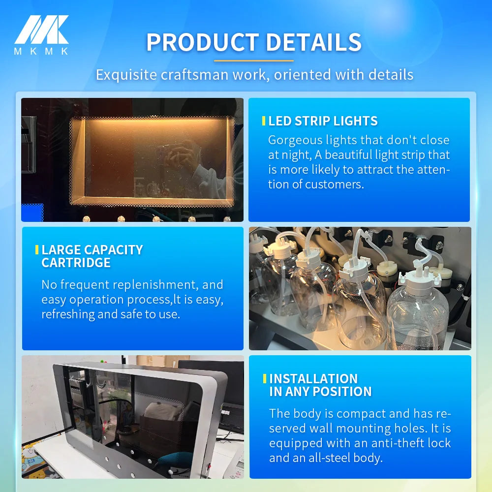 MK New High-End Perfume Vending Machine Multi-Function with HD Display and Card Reader for Beauty Salons Hotels and Stores