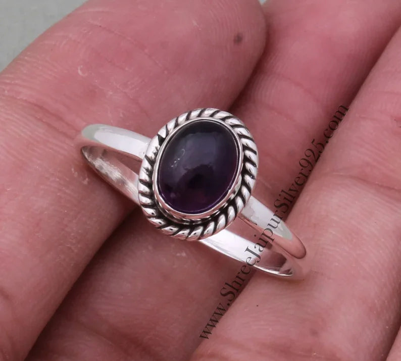 Women's Middle Finger Agate Oval Cut Gemstone Wedding Ring Vintage Boho Style Sterling Silver Party Cute Unique Design Handmade