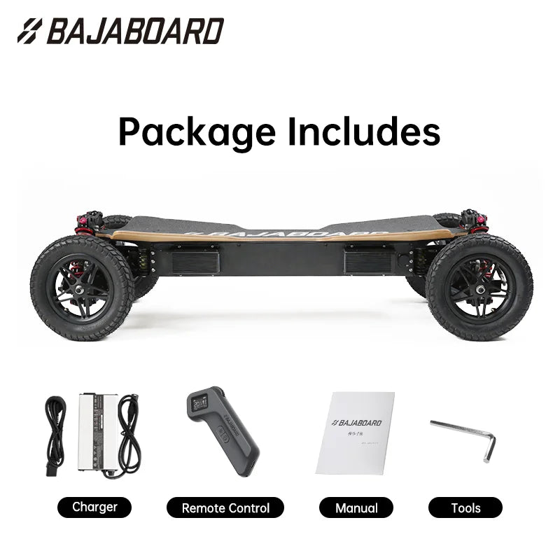 Factory Direct BAJABOARD GX4 Classic Aluminum Alloy 4WD Adult Waterproof Electric Off-Road Scooter 9324W Motor 150kg Load