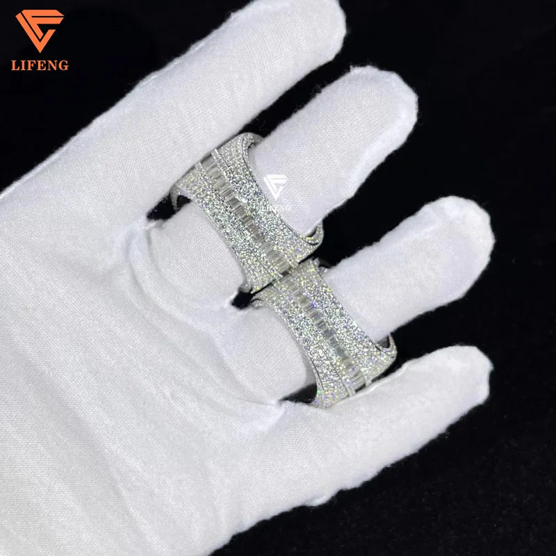 Hip Hop Rings Jewelry Custom Letter Lab Grown Diamond Iced Out VVS Moissanite Rings Sterling Silver 925 Luxury Rings for Men