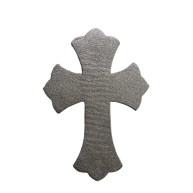 4.5*6.5cm Sheepskin Leather Patch With Cross Shaped Leather Label Genuine Leather DIY With Multiple Colors-106-182