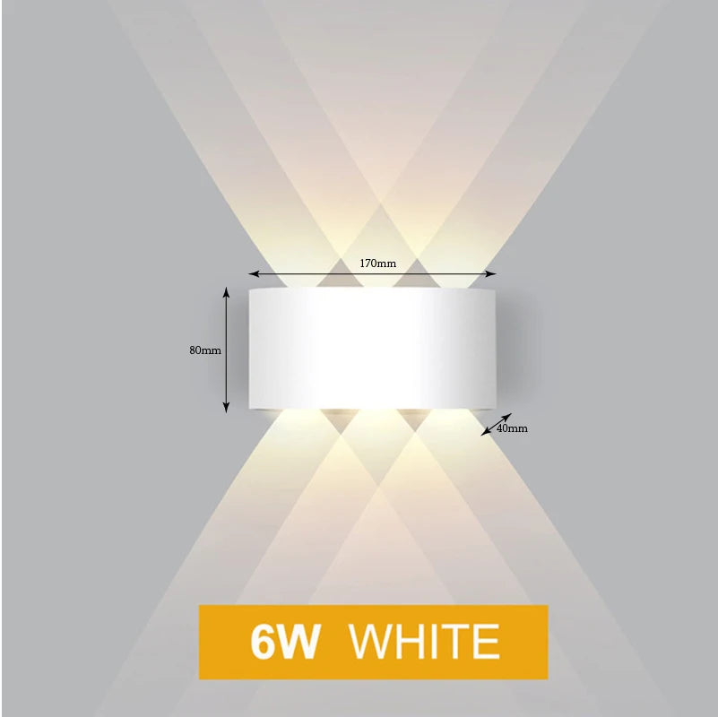 Nordic Wall Lamp Led Aluminum Outdoor Indoor Ip65 Up Down White Black Modern For Home Stairs Bedroom Bedside Bathroom Light