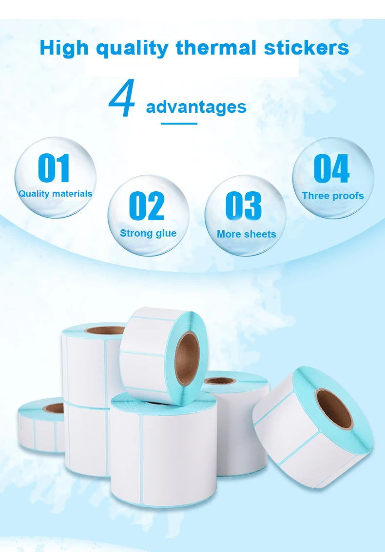 Waterproof Thermal Sticker Self-adhesive Label Barcode Paper Width 80 MM 90 MM Supermarket Price Blank Printing Paper