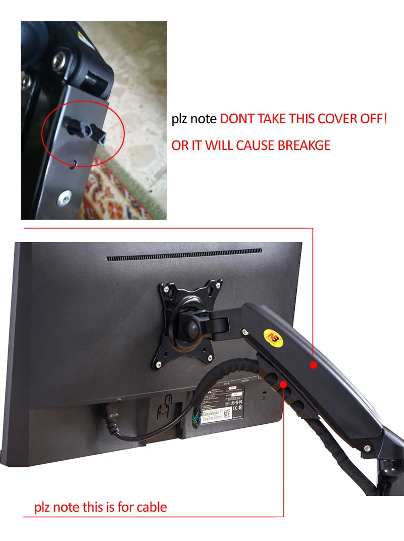 NEW NB F80 2-9kg Popular 17"30" Monitor Screen Desktop Stand Computer Bracket Gas Spring Long Arm Clamp Grommet Hole 360 Rotate