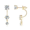 New Arrivals Gift New 3-stone Ear Rings 925 Sterling Silver 5mm 4.5mm 3mm D Color Moissanite Feature Shape Earrings for Women