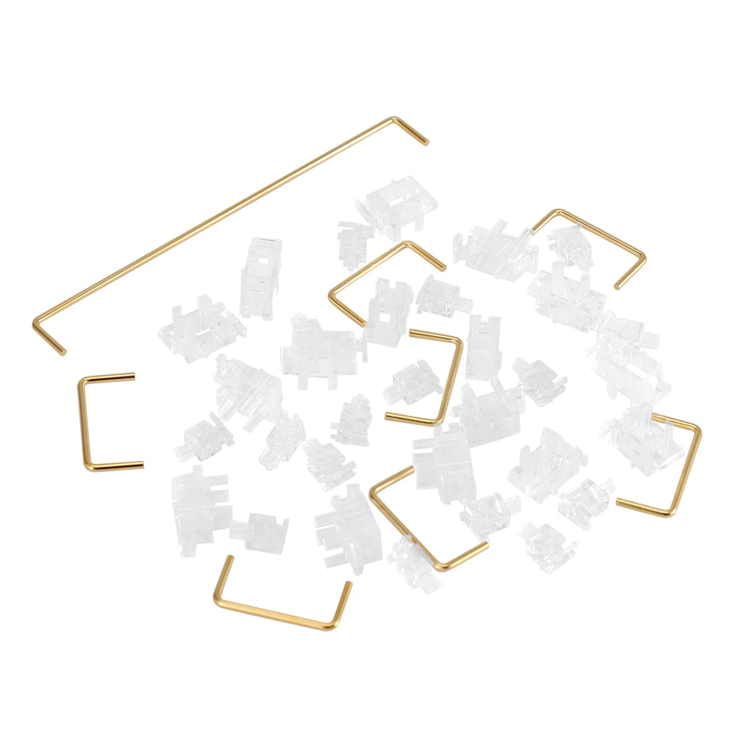 DUROCK Piano Plate Mount Stabilizers 2u 6.25u 7u Panda Stabilizer Gold-plated Wire Plate Stabs Smokey Clear Keyboard Stabilizers