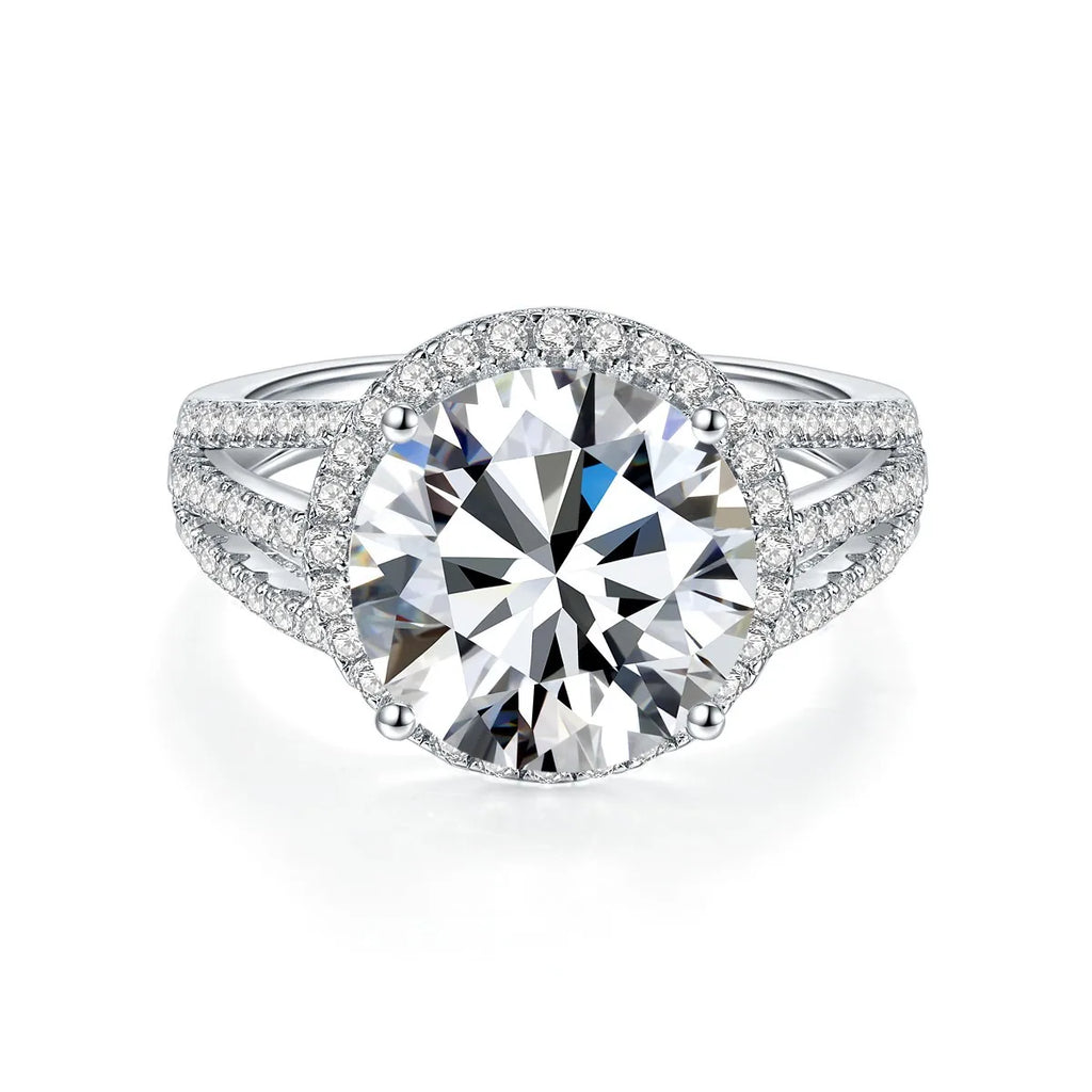 Ruizuan Luxury Silver 925 3 Carats Moissanite Diamond Ring Fashion Jewelry for Women Men Rhodium Plating Gemstone Rings GRA