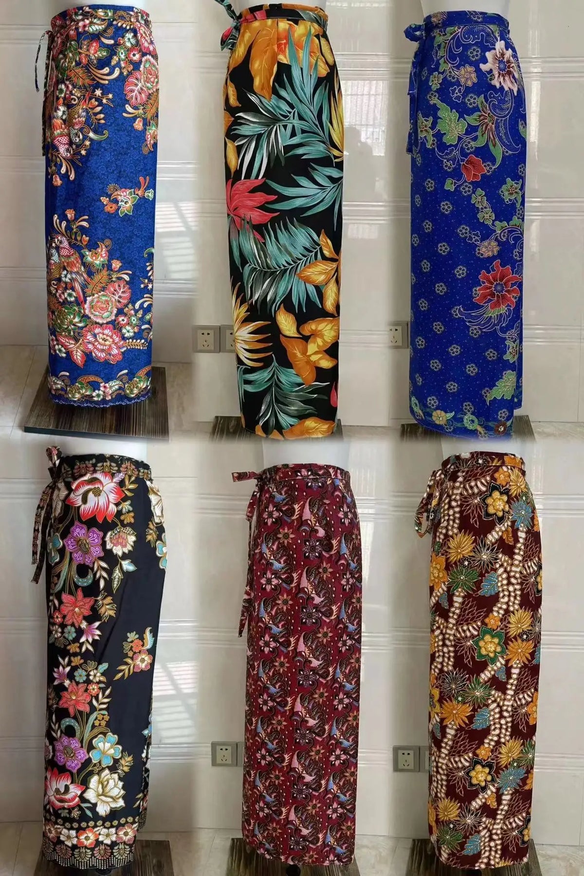 Factory Cheap Price Sarong Batik Lungi Polyester Thai Print Peach Skin Fabric