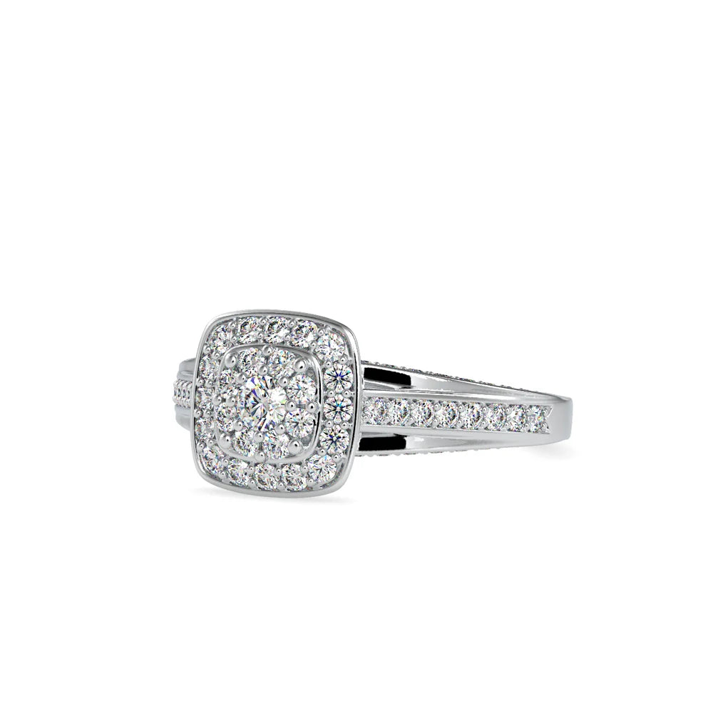 Lab Grown Diamond Engagement Ring 14k/24k Silver Plated 75 Total Filled Brilliant Cut Diamonds VS-VVS Certified Luxury Diamonds