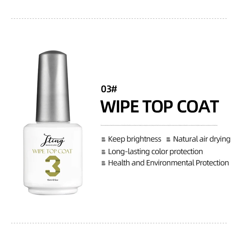 JTING Free Label New Design Hot Sale Top Base Coat Gel Nail Polish OEM Custom Private Label Available Professional Nail Supplier