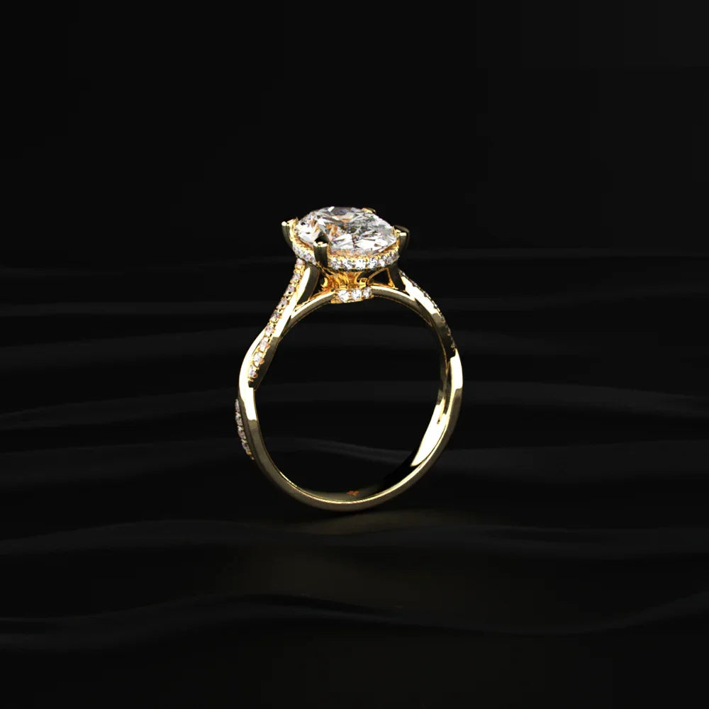 Stunning Hidden Halo Engagement Ring With High Quality Fine Jewelry Detailing Perfect For Proposals And Special Romantic
