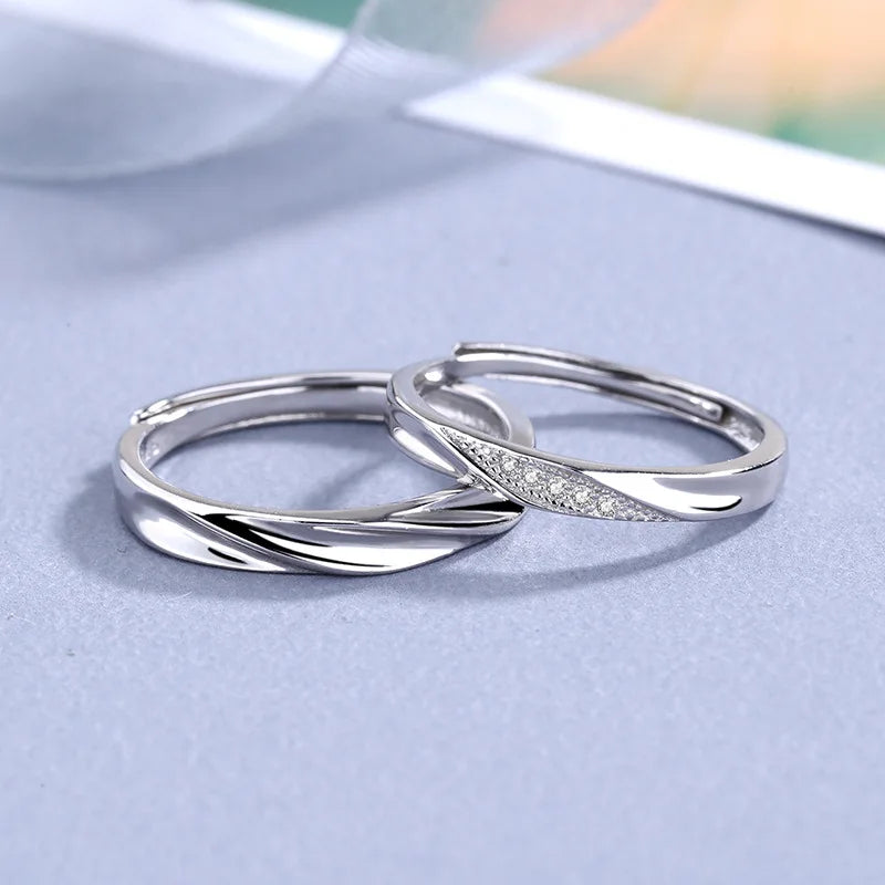 Fashion New 925 Sterling Silver Glossy Women and Men Elegant Adjustable Finger Rings Fine Jewelry Daily Gifts Jewelry