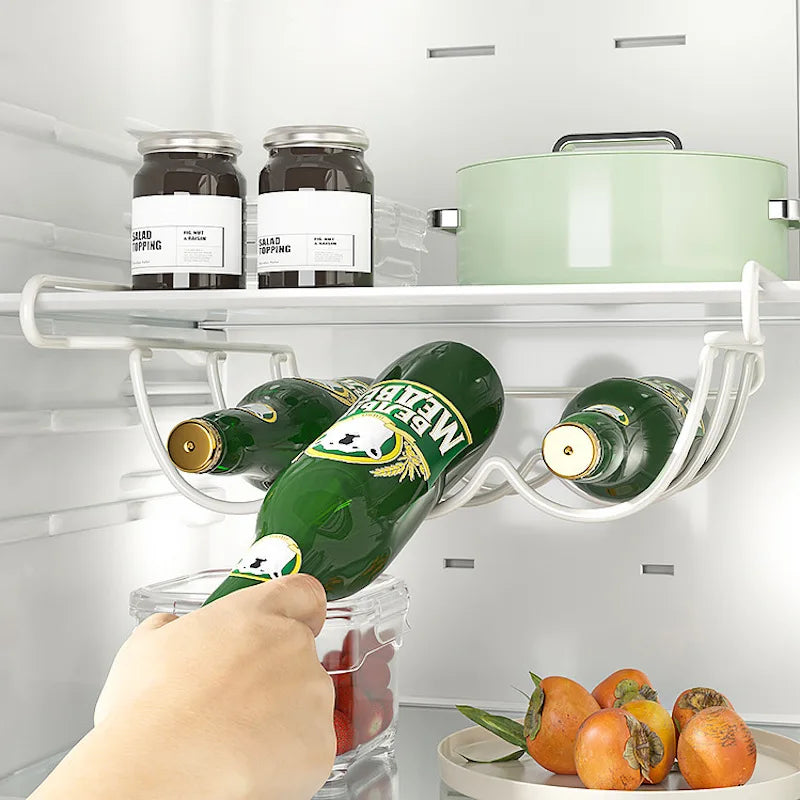 Iron Daily Kitchen Home Storage Rack for Refrigerator Easy Assembly for Organizing Beer and Food in Household Kitchen