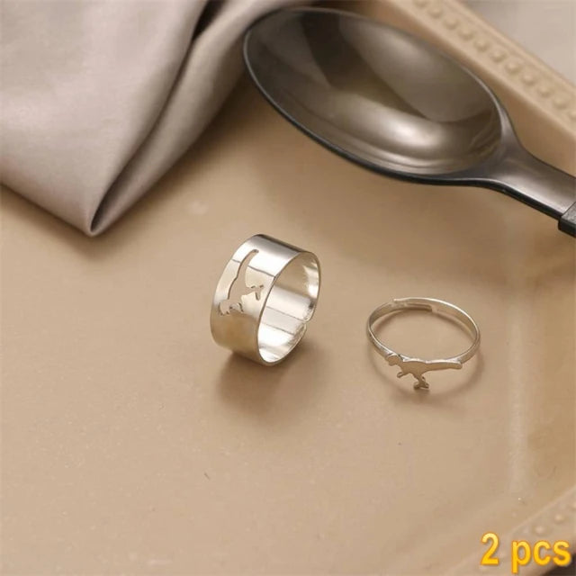 Trendy Gold Butterfly Rings for Women Men Lover Couple Rings Set Friendship Engagement Wedding Open Rings N2203181
