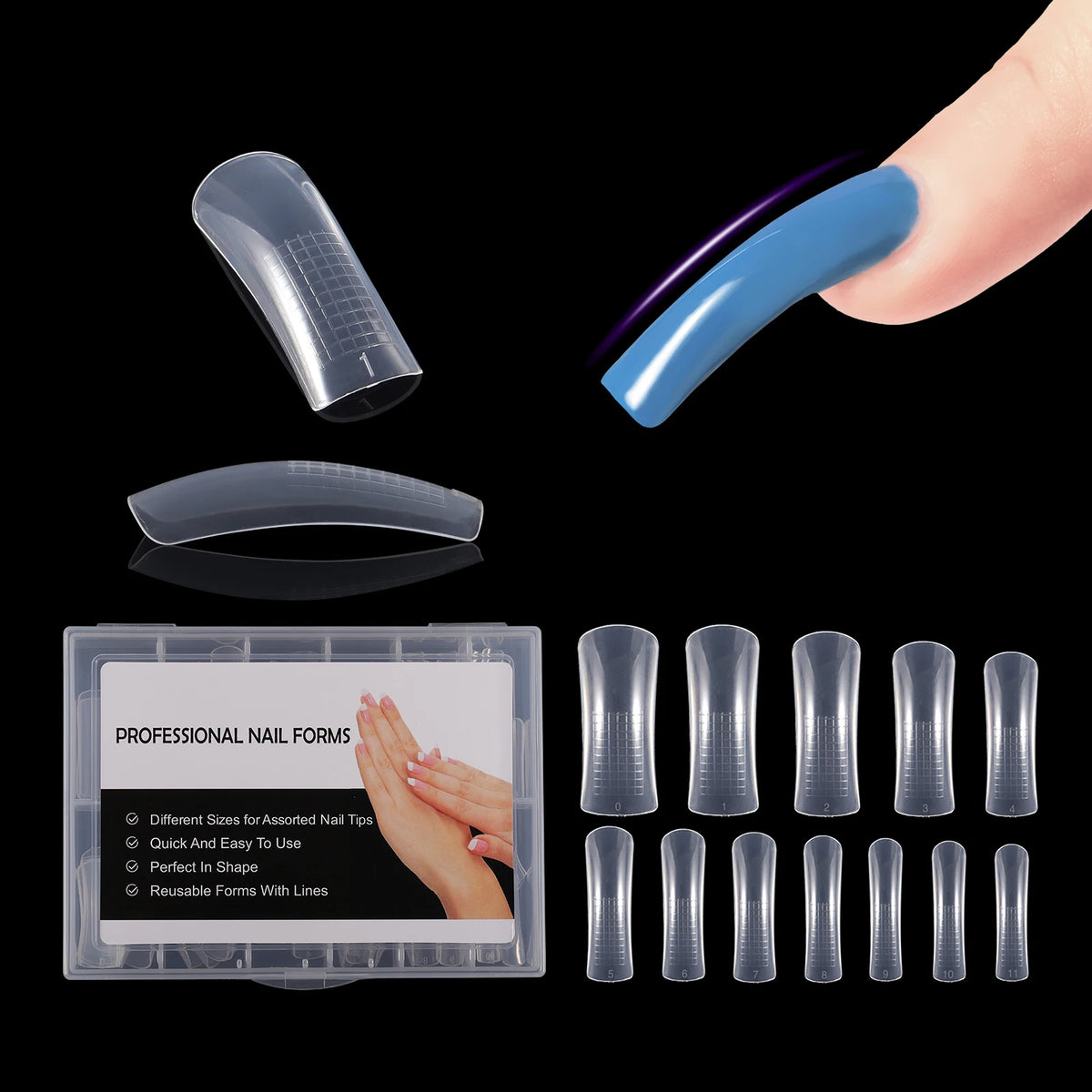 BNG Top Forms for Nails Dual Forms Nails Forms for Extension Full Cover Quick Building Gel Mold Tips Poly Nail Gel Mold