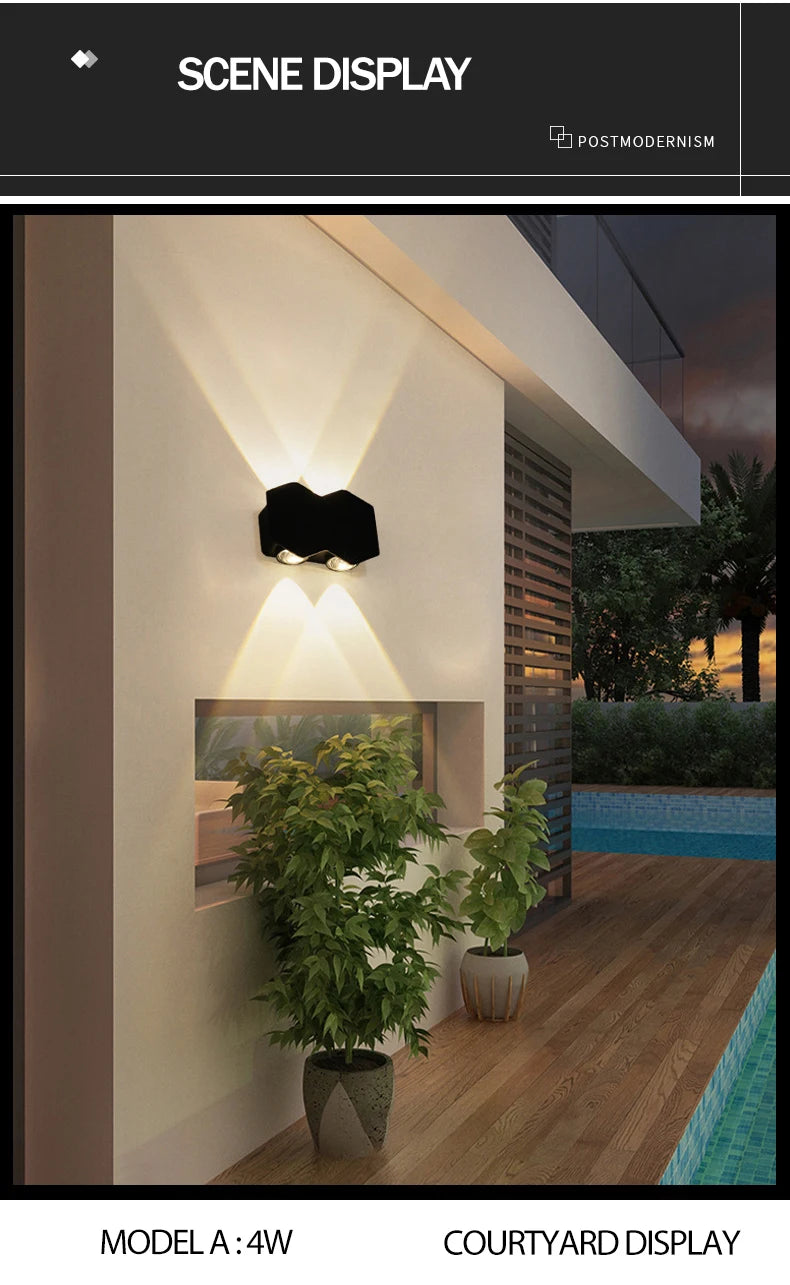 LED Wall Lamp Waterproof Outdoor Wall Light Porch/Garden/Bedroom Indoor Modern Nordic Sconce Luminaire 2 4 6W 8W 10W 12W 85-265V