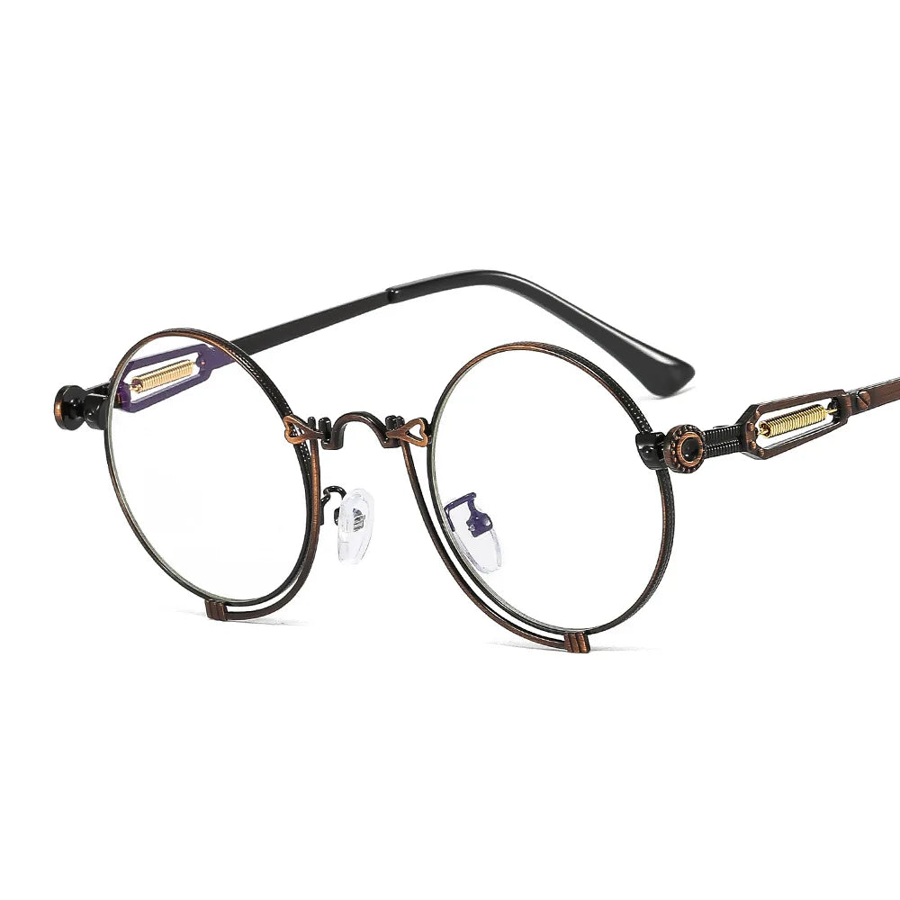 1846 Steampunk Sun Glasses Men Gold Frame Metal Yellow Red Black Oval Sunglasses New Polarized Metal-punk Fashion Sunglasses