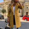 S-3XL Autumn and Winter Woolen Coat Ladies Woolen Coat Lapel Long Sleeve Double Breasted Coat Wholesale