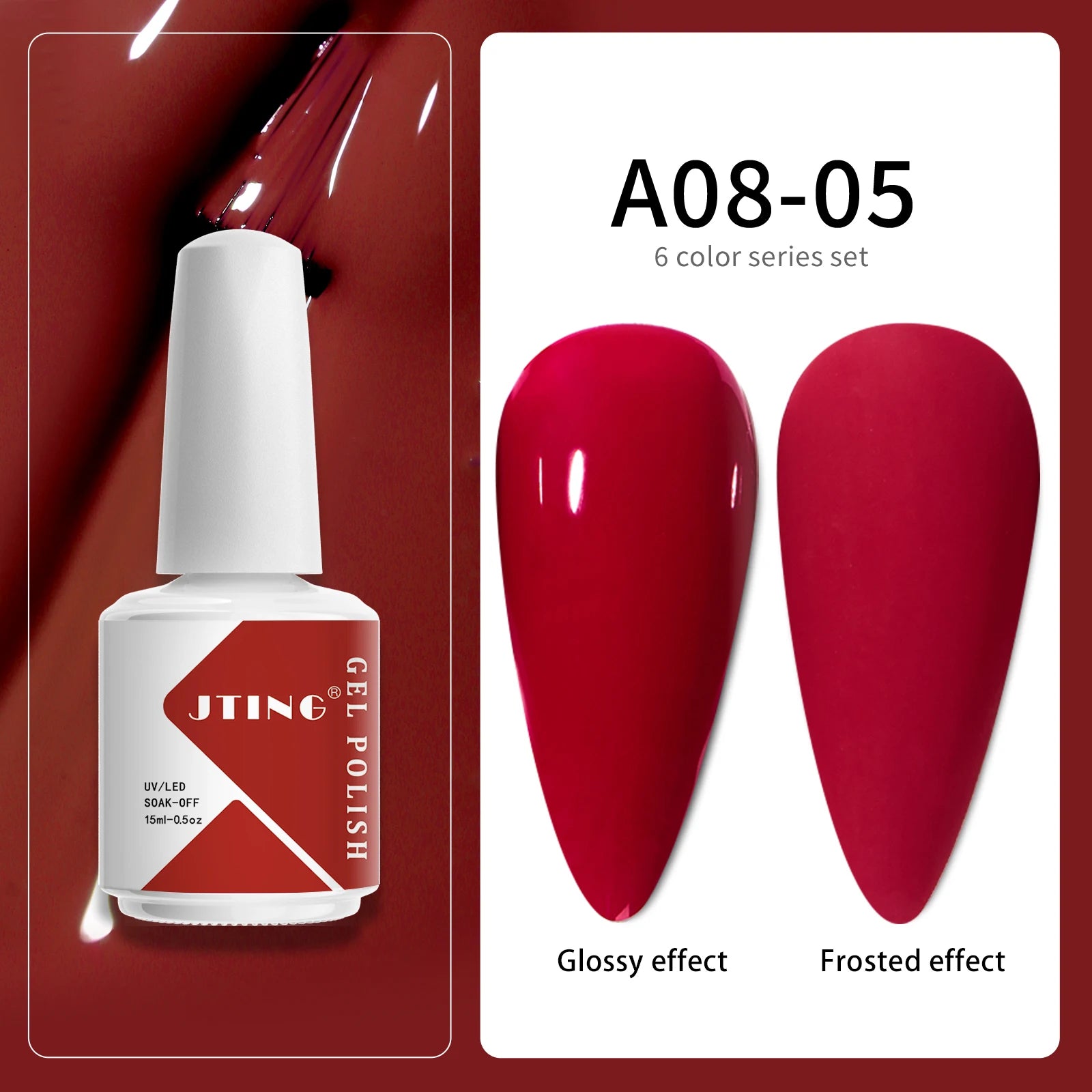 JTING Acrylic Nail Art Gel Polish UV Gel OEM Wholesale 6 Colors Set 15ml Bottles Gel NAIL Polish Kit Custom Private Label