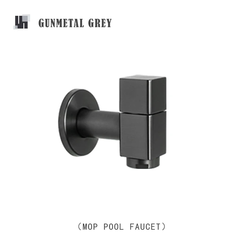 Washing Machine Faucet Tap Outdoor Garden Mop Pool Wash Faucets Bathroom Square Wall Mounted Solid Brass Sink Cold Water Tap