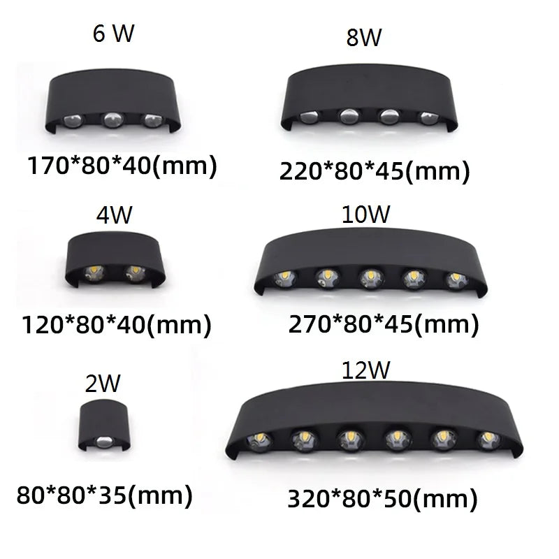 LED Wall Light IP65 Outdoor Waterproof Garden Fence Aluminum Indoor Fashion Wall Lamp For Bedroom Bedside Living Room Stairs