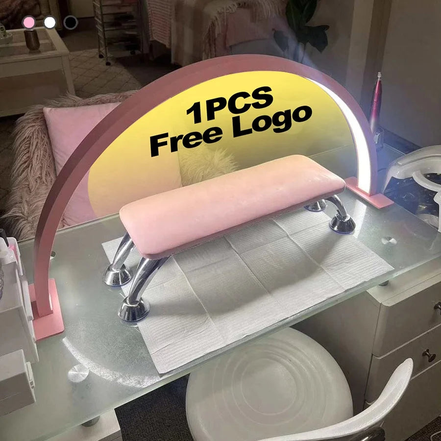 Freem LOGO 48W Beauty Salon Fill Light Half-Moon Shaped Nail Care Desktop Arch Ring Led Lights Fake Nail Art Light Manicure Lamp