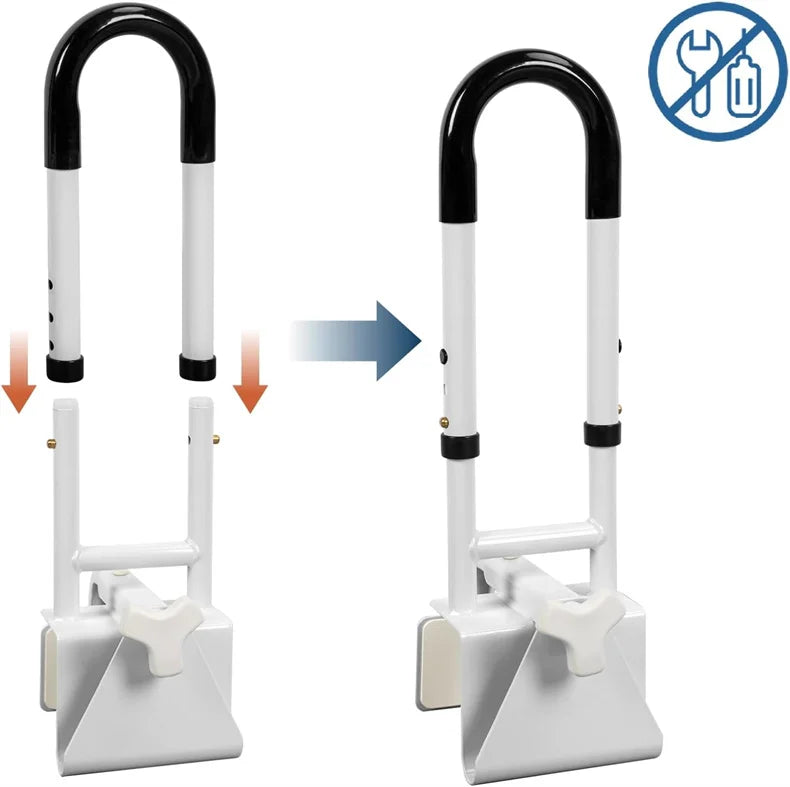 MSMT 040053 Suction-Assist Shower Handles Bathroom Safety Bar Home Use Bathtub Grab Bars Hand Grip Balance Support Steel+Nylon