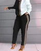 Spring Fall Clothes Ladies New Sports Jogger Printing Long Sleeve Loose t Shirt Trousers Women's Set Casual Two Piece Pants Sets