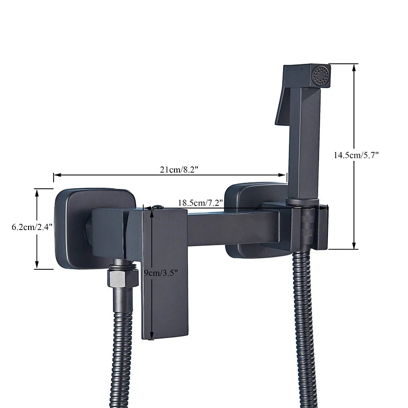 Rozin Black Bidet Faucets Wall Mounted Bathroom Shower Tap Bidet Toilet Sprayer Bidet toilet Washer Mixer Faucet