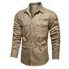 High Quality Men's 100% Cotton Cargo Shirts Customizable Breathable Anti-Wrinkle Eco-Friendly Korean Edition for Work Leisure