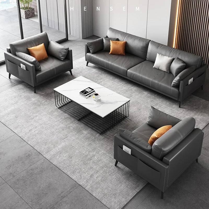 OSF104 Modern Executive Office Reception Sofa PU Leather Set for Hotel School Hospital-for Waiting Rooms