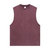 New Arrivals 275 GSM Cotton Fabric Boxy Sleeveless T Shirt Retro Washed Raw Edge Blank Damaged Vintage Sleeveless Tank Top