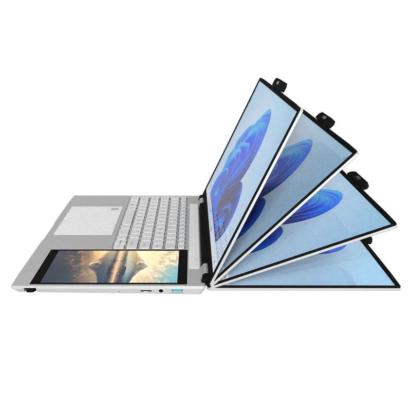 Laptop Dual Screen 15.6+7inch Laptop Intel N95 32GB RAM 2TB SSD DDR4 Win11 Fingerprint Unlock HD Camera Backlit Keypad Notebook