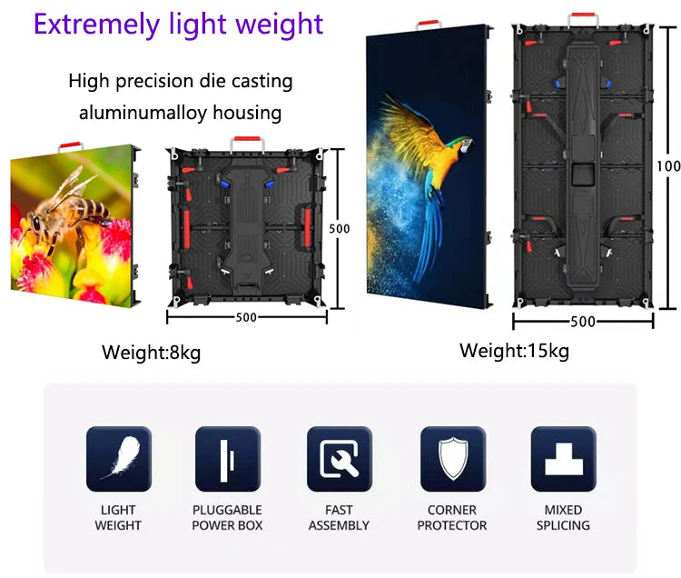 Rental Stage OLED Panel P3.91 4000cd/sqm 1920-3840Hz 65536 Dots/sqm Indoor Outdoor 1/16scan Display Screen