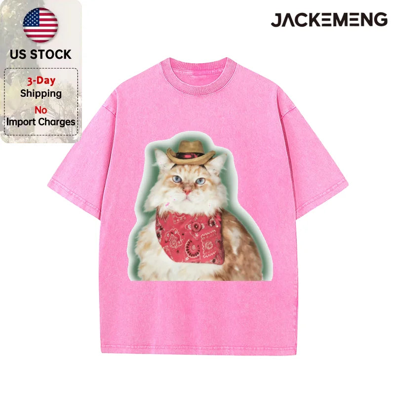 Oversized Vintage Animal Streetwear Print Tshirt USA Stock Wholesale Y2K Casual Tee