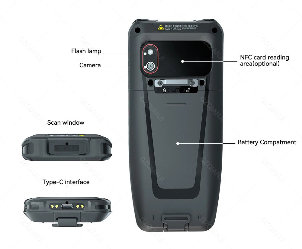Android 10 Handheld Terminal PDA Honeywell Barcode Scanner 1D 2D Scanner Portable Data Collector with 4G WiFi Bluetooth NFC