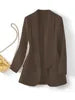 X818 # Best-selling Spring Autumn Women Jackets Elegant Temperament Solid Color V-Neck Long Sleeve Suit Blazers for Women