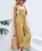 Women Spring Summer Solid Color Suspenders Overalls Casual Strappy Trousers Women's Loose Wide Leg Flared Leg Pants Jumpsuit