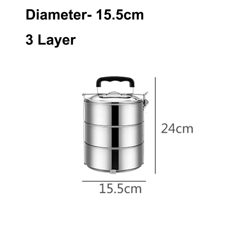 Multi-layer Stainless Steel Lunch Box Large Capacity Adult Camping Bento Box Kids Worker Portable Meal Food Containers BPA free