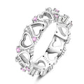 Jewelry Manufacturer Custom Hip Hop Fashion New Rainbow Gradient Colorful Zircon Ring for Women S925 Silver Rings Jewelry Gift